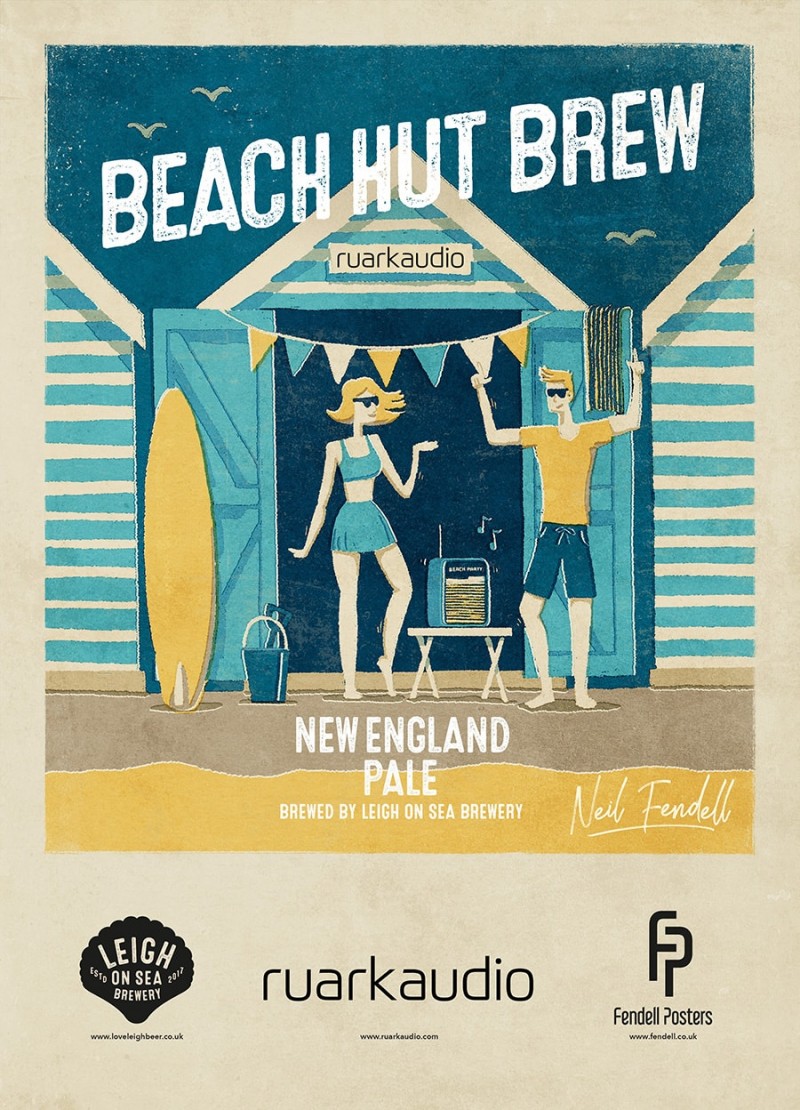 Ruark Audio Beach Hut Brew poster by Neil Fendell