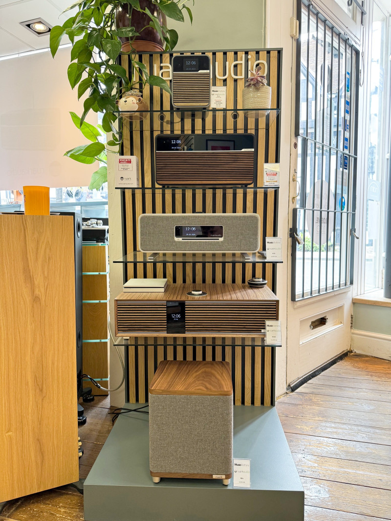 Display of Ruark products at Music Matters